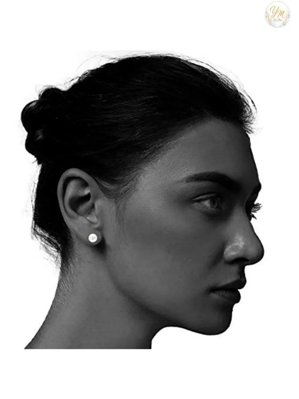 14K Gold Round Freshwater Cultured Pearl Stud Earrings AAAA High Luster